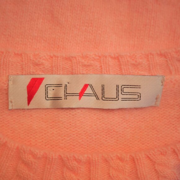 vtg 90s CHAUS Pink Fuzzy Angora Rabbit Hair Wool Crew Sweater Y2K Cottagecore M - Picture 8 of 9